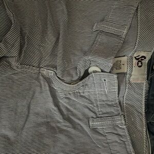 SO Women's Striped Jean Shorts - Black and White